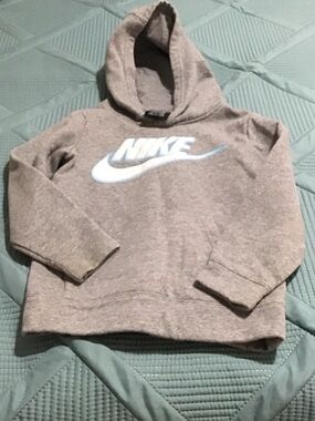 Nike Gray Hoodie with White and Light Blue Logo
